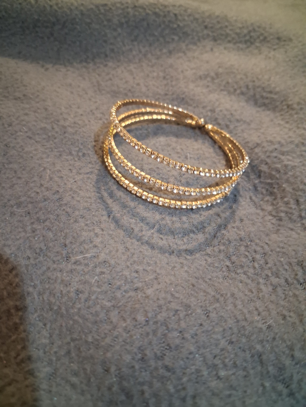Triple Strand Rhinestone Bracelet - Picture 3 of 4